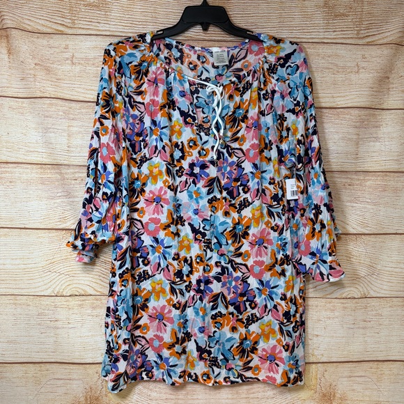 Anne Cole Limited Edition Women's Floral Swim Cover-Up Size XL/XXL - Picture 2 of 8